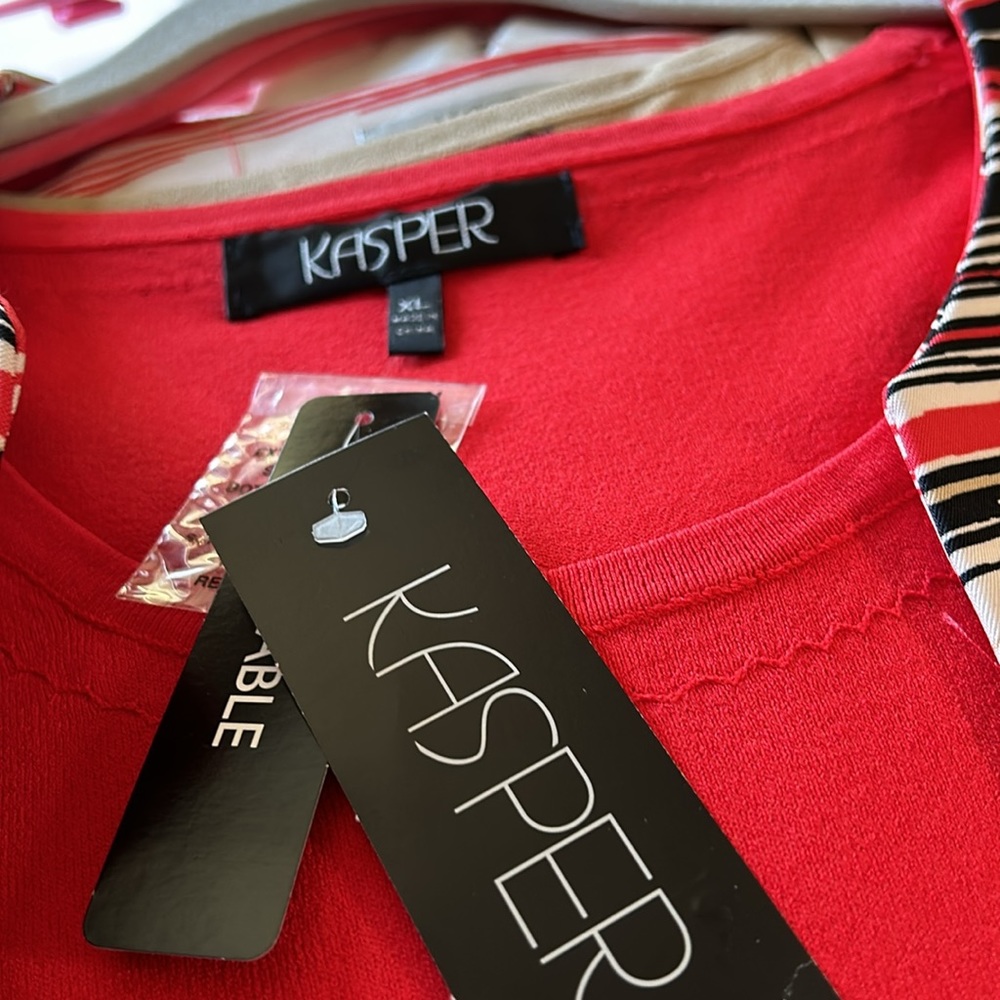 3 pieces Kasper including 3/4 length jacket plus 2 knit tops .  Tops NWT - Picture 8 of 15